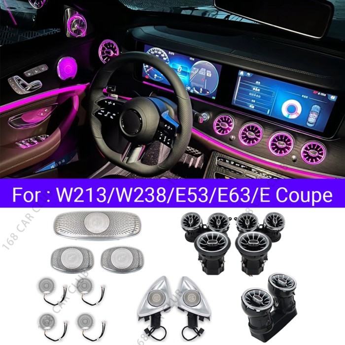 LED Air Vents 3D/4D Rotate Tweeter Speaker For Mercedes Benz W213 W238 E53 E63 E-Coupe Car 64 Colou
