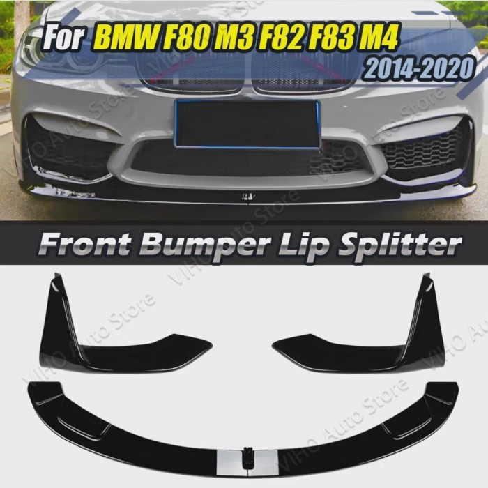 For BMW 3 Series 4 Series M3 M4 F80 F81 F82 F83 2014-2020 MP Style Car Front Bumper Splitter Lip Fo