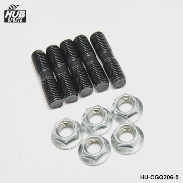 5 x Turbo Stud & Lock Nut Kit M10x1.25 L:40 mm For EVO DSM TD05H SUBARU STI VF34 HU-CGQ206