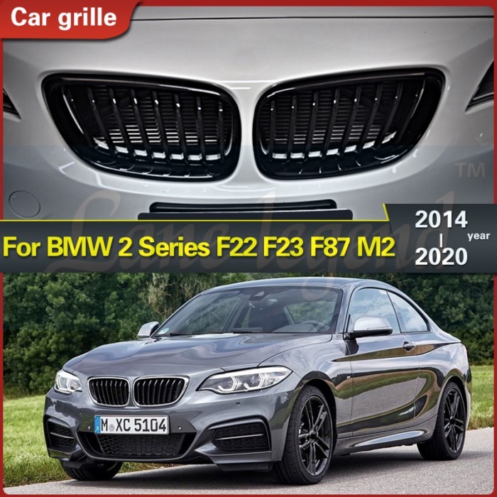 Pair M Color/Gloss Black Car Front Bumper Kidney Grill Grilles for BMW 2 Series F22 F23 F87 M2 2014