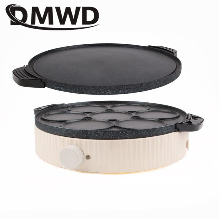 7 Holes Omelette Pot Egg Burger Frying Pan Breakfast Crepe Machine BBQ Grill Non-stick Detachable P