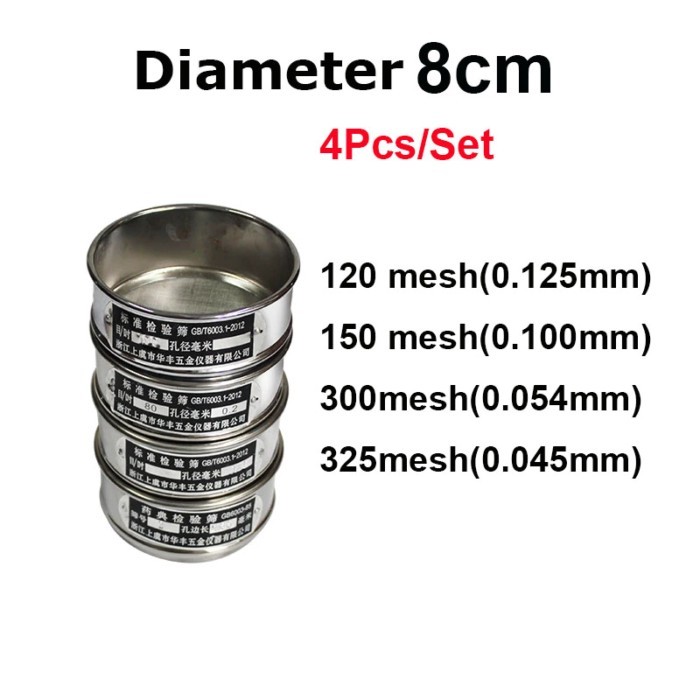 4pcs/set Standard Laboratory Test Sieve 304 SUS filter mesh Sampling Inspection Pharmacopeia sieve