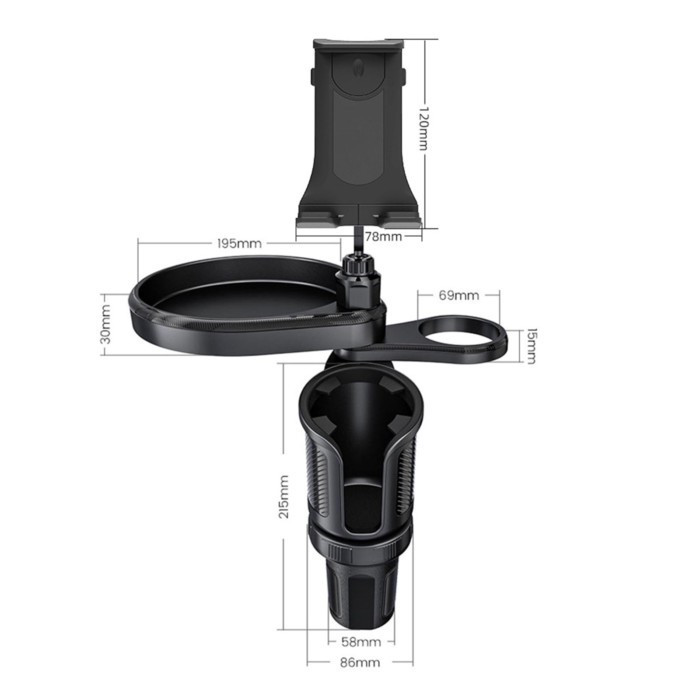Universal Car Phone Holder Multipurpose Road Trip Essentials Drink Holder Extender for Mugs Drink K