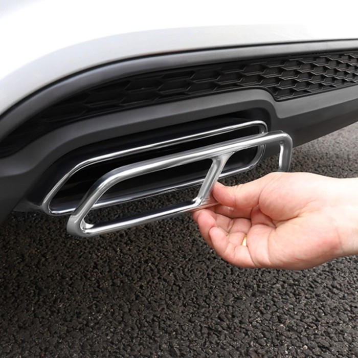 Car Tail Throat Pipe Modified Cover For Audi A6 C7 16-18 stainless steel Car Exhaust Tail Pipes Dec