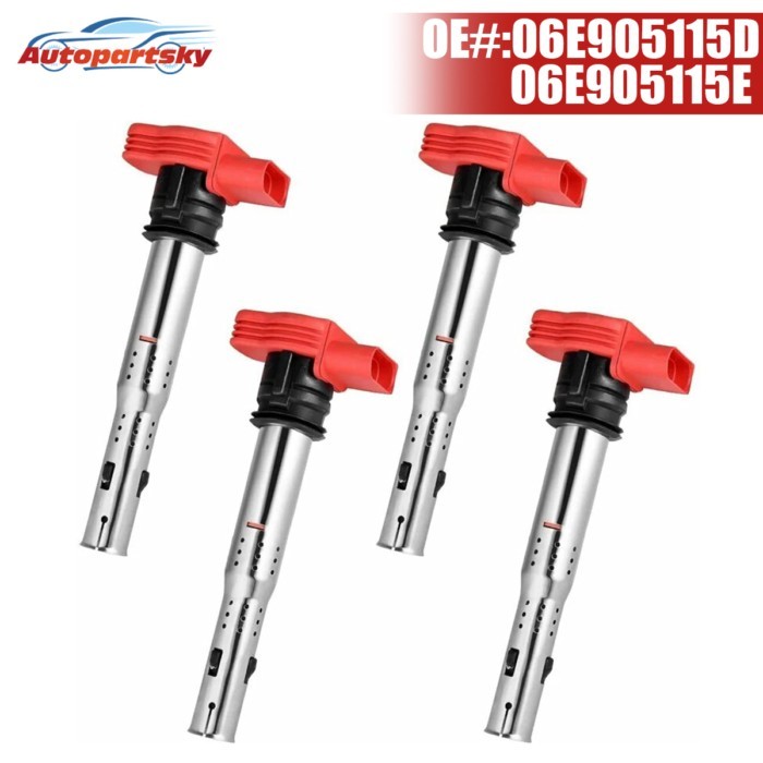 4x 06E905115D 06E905115E 07K905715D Ignition Coils For Audi A4 A5 A6 A8 S6 Q5 Touareg 2.0T For VW J