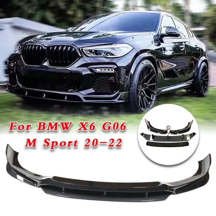 Car Front Bumper Spoiler Lip Lower Splitter Blade Protect For BMW X6 G06 M Sport 30d 40i 40d 45e M5