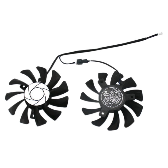 HA8010H12F-Z 75MM 2Pin GTX1050Ti GPU Cooler DUAL Fan for MSI Geforce GTX 1050Ti GTX-1050-Ti-4GT-OC(