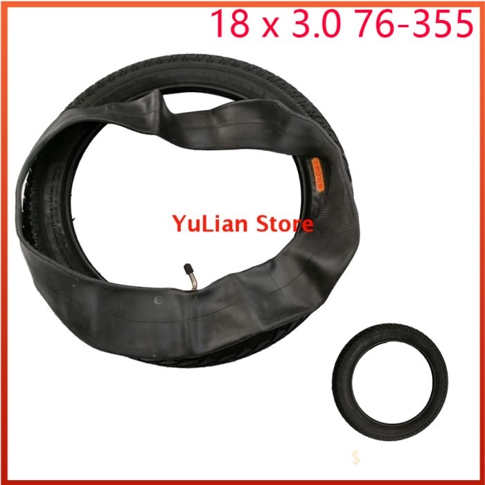 18 x 3.0 76-355 quality tires with flex valve fits many gas electric scooters and electric bikes
