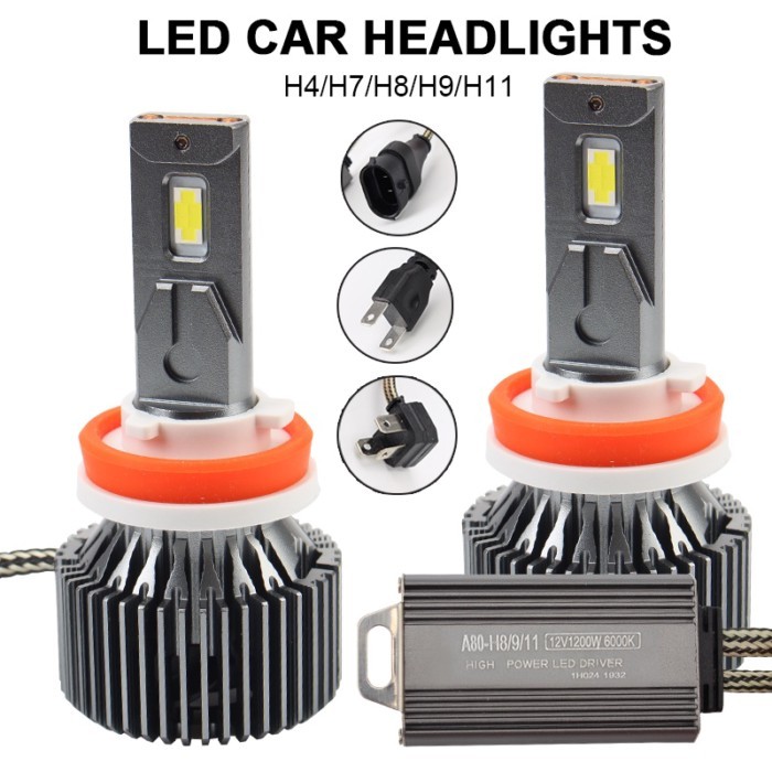 18 LEDs Fog Light H4 H7 H11 H8 H9 Bulb Super Bright L/H Beam 2pcs 12V 1200W 6000K 14000LM Auto Acce
