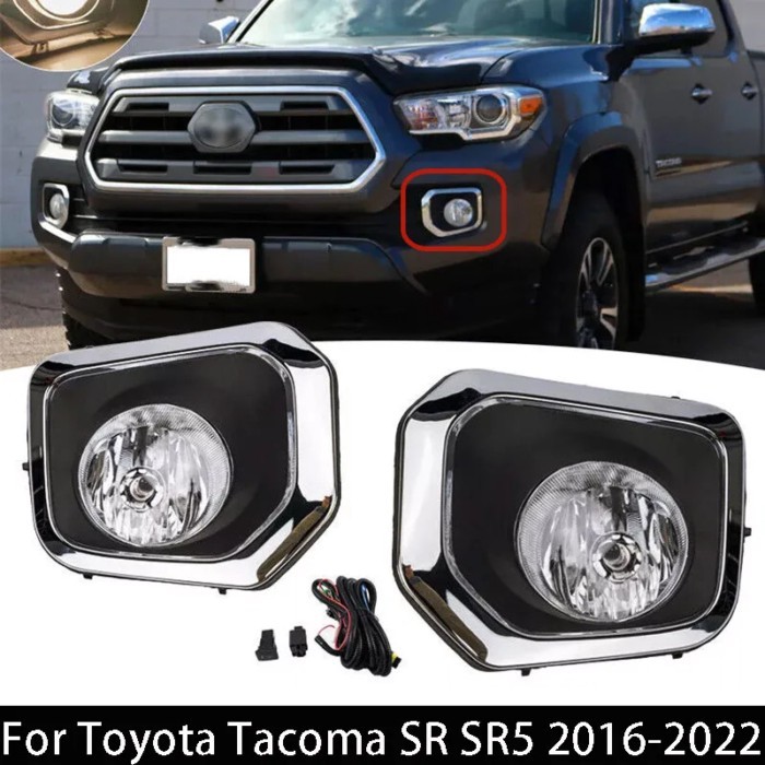 Front Bumper Fog Lamp Assembly For Toyota Tacoma SR SR5 2016 2017 2018 2019-2022 Daytime Running Li
