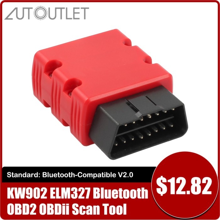 AUTOUTLET KW902 ELM327 Bluetooth-Compatible OBD2 Scan Tool OBDii Auto Car Diagnostic Reader Scanner