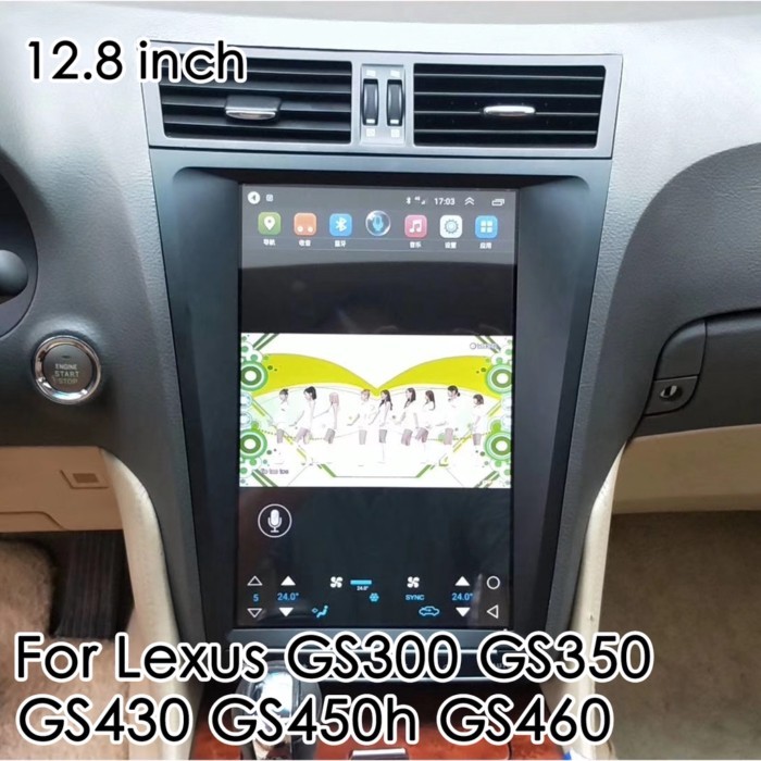 12.8inch Tesla Screen Android 11 Car Radio For Lexus GS300 GS350 GS430 GS450h GS460 AutoStereo GPS