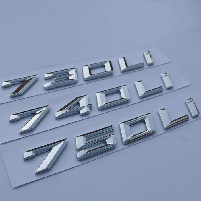 Chrome Letters Numbers Emblem 730Li 740Li 750Li 760Li M730Li M740Li M750Li M760Li for 2009-2019 Car