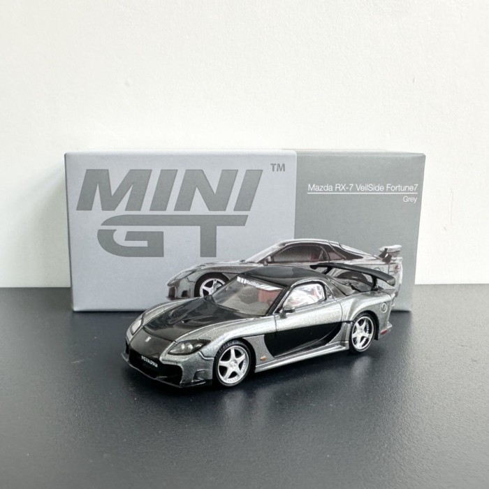 สต็อกพร้อม 1: 64 MINIGT #1057 โมเดลรถโลหะผสม Mazda RX-7 VeilSide Fortune7