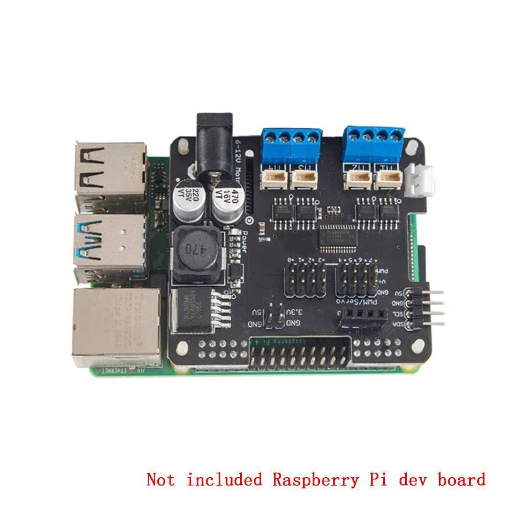 อัพเกรด Raspberry Pi หุ่นยนต์ขยายบอร์ด 4 ทิศทาง 2.5A Driver Stepper มอเตอร์หมวก I2C สําหรับ Raspberr