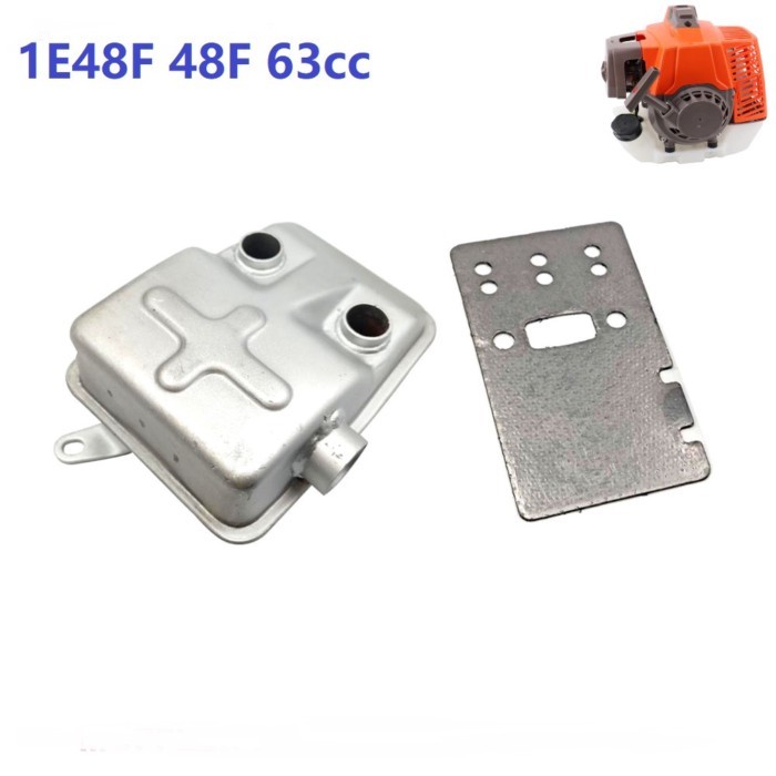 Exhaust Muffler Gasket Set Fit For 1E48F 63CC 48F Out board Gas Engine Earth Auger Drill Garden Too