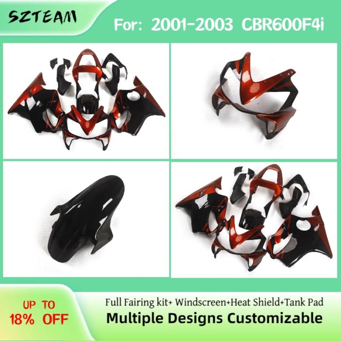 For Honda CBR 600F4i 2001 2002 2003 Motorcycle Fairings CBR600F4i 01 02 03 Prime Aftermarket ABS Pl