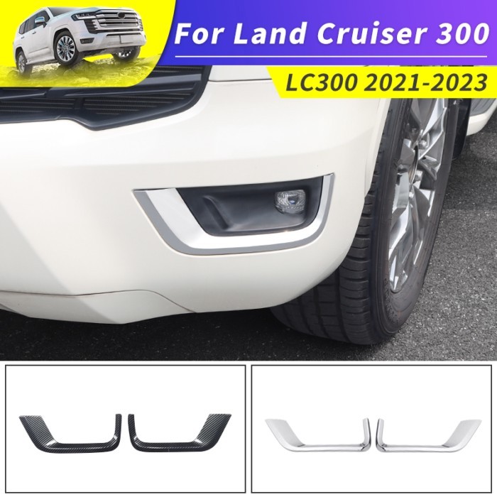 For Toyota Land Cruiser 300 2021-2025 Front Fog Lamp Decoration  Strip LC300 FJ300 Exterior Chrome