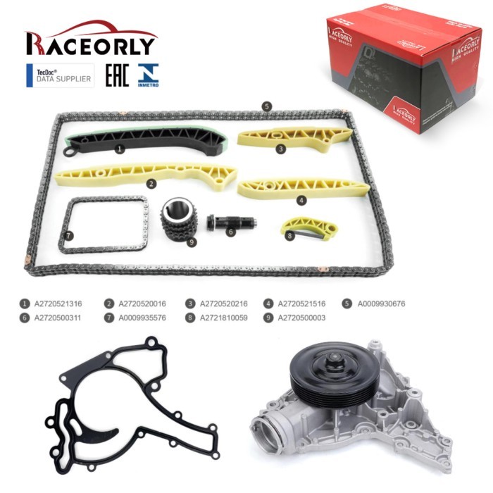 RACEORLY Timing Chain Water Pump For Mercedes CL550 E550 G550 S550 4.7 5.5 M273