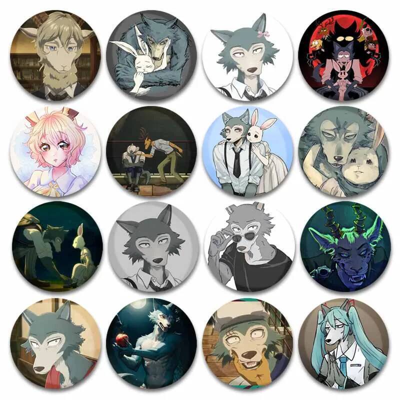 อะนิเมะ Beastars นุ่มปุ่ม Pin น่ารัก Legoshi Louis Haru เข็มกลัดการ์ตูนสร้างสรรค์รอบ Badge กระเป๋าเป