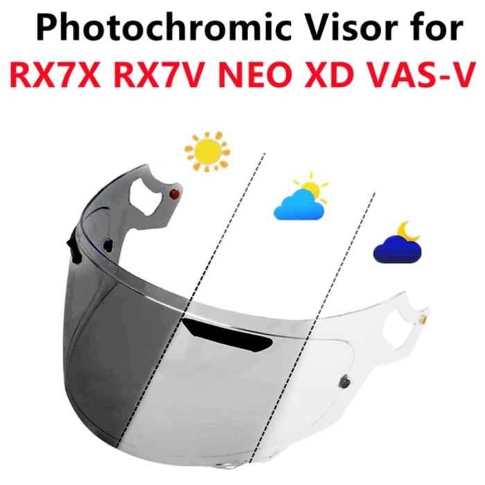 Photochromic Helmet Visor Shield for RX7X RX-7V NEO XD VAS-V RX-7X Discolor Cascos Visera Helmet Ac