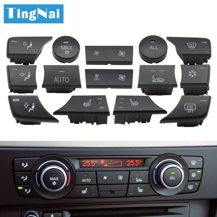 Car Dashboard Air Conditioning AC Button Rotary Knob Cap Repair Kit For BMW 1 3 X1 X3 E81 E82 E87 E