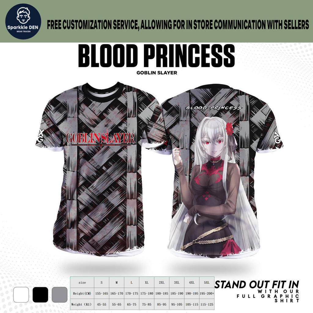Goblin Slayer Multi-Character T-Shirt Collection – ศิลปะเจ้าหญิงเลือดหรูหรา, ชื่อปรับแต่งได้ & Pick 