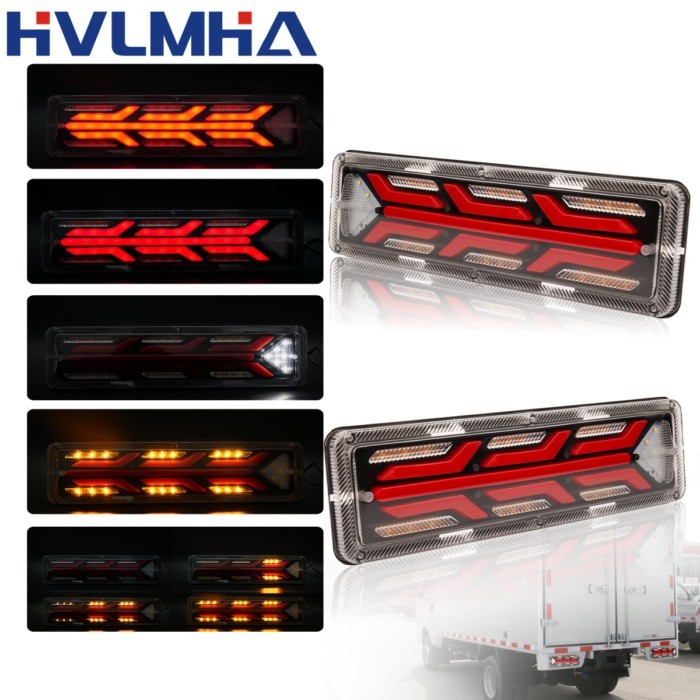 2Pcs LED Tail Lights Trailer Rear Flashlight 12V 24V Truck Rear Lights Running Turn Signal Brake Re