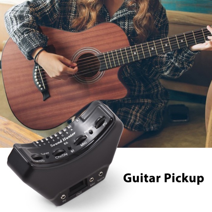 Sound Hunter Guitar Pickup Wooden Guitar Sound Hole Pickup Board Double Pickup Resonance/Anti-howl/