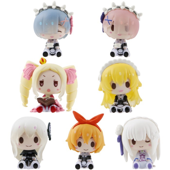 ♞,♘7 รูปแบบ/ชุด 4-5 ซม.อะนิเมะ Re: Zero-Starting Life In Another World Emilia Rem Beatrice รุ่น Q แม