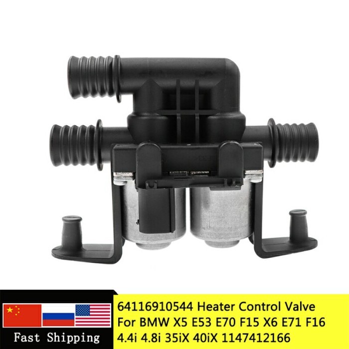 Heater Control Valve 64116910544 1147412166 for BMW X5 E53 E70 F15 X6 E71 F16 4.4i 4.8i 35iX 40iX 6