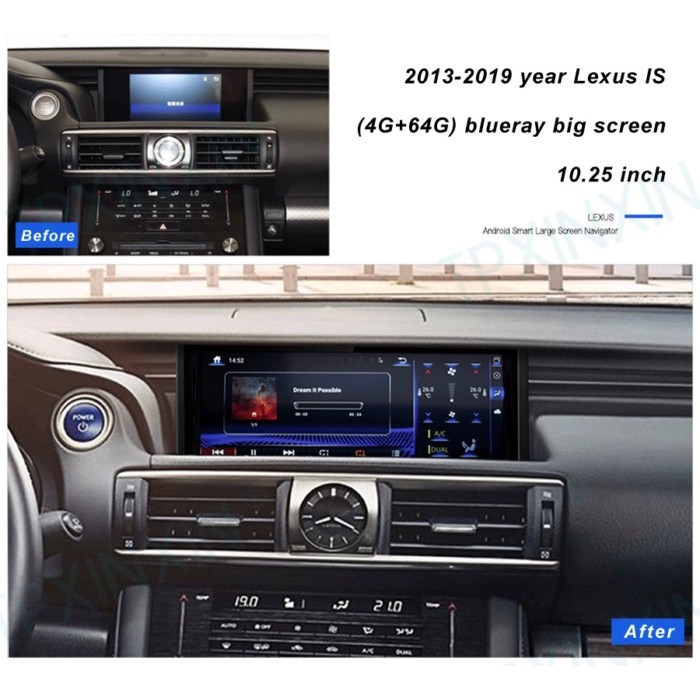 For LEXUS IS 200 250 300 350 200t 300h 2013 - 2017 Android 10 Car Stereo Car Radio with Screen Car
