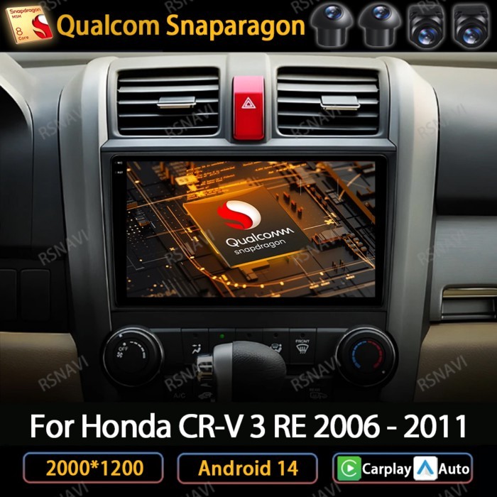 Android 14 Car Radio For Honda CR-V 3 RE CRV 2007-2011 Carplay Auto Multimedia Video Player 2Din Na