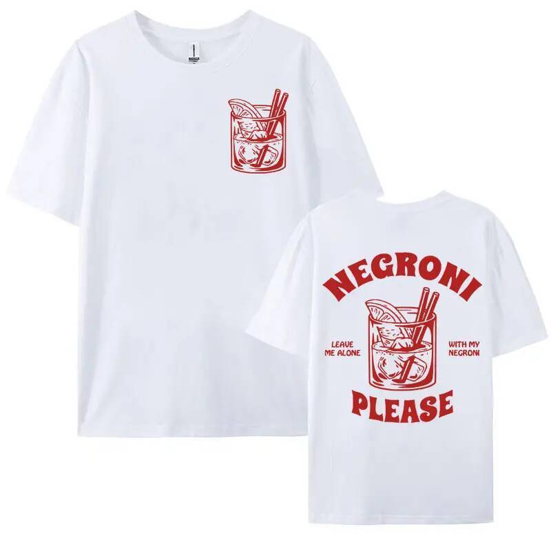 เสื้อยืดกราฟิกค็อกเทล NEGRONI VINTAGE STREETWEAR สำหรับทุกเพศ ออกแบบน่ารัก สวมใส่สบาย