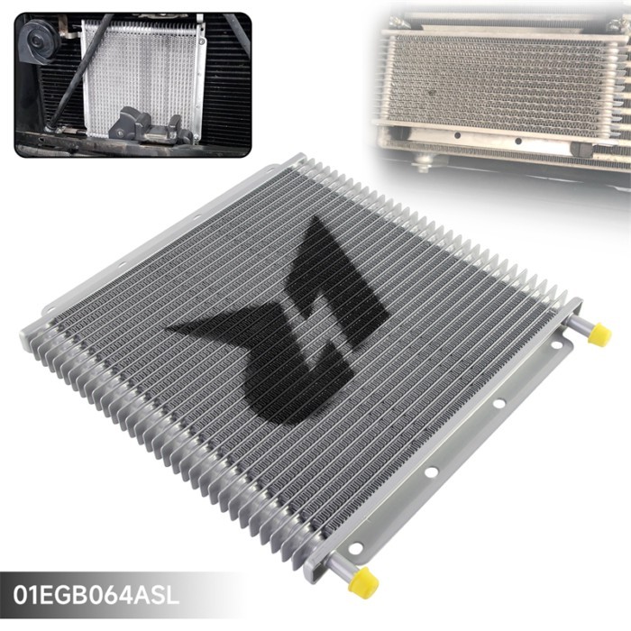 Transmission 32 Row Oil Cooler Universal 8-Cylinder Engine 11"x10"x0.75" (280x254x19.3mm) inlet/out