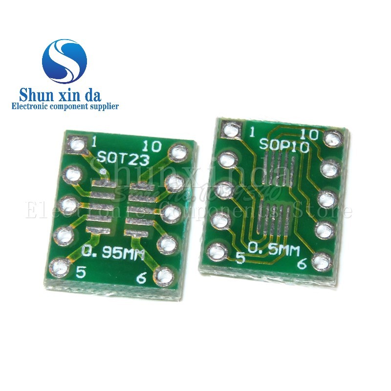 10PCS SOT-23 MSOP10 SOT23 SOP-10 ถึง DIP 10 PCB Transfer Board DIP Pin Board Pitch ทรานซิสเตอร์ IC อ