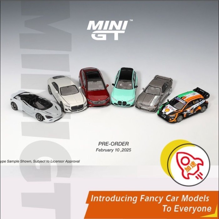 พร้อมสต็อก MINIGT 1: 64 Hyundai i20N BMW M3 Watt Tank Nissan R32 Bentley BATUR McLaren 750 Benz