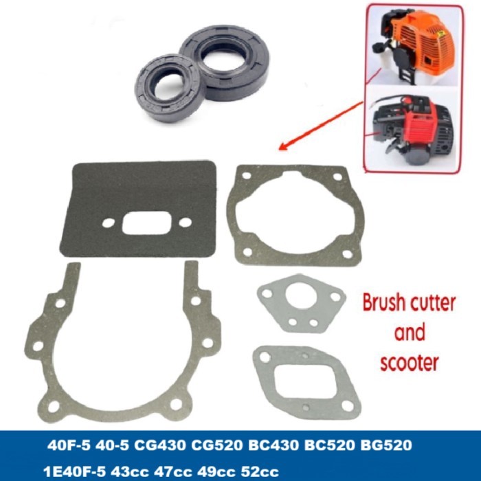 Oil Seal Gaskets Kit For 40F-5 40-5 CG430 44-5 CG520 BC430 BC520 BG520 1E44F-5 1E40F-5 43cc 47cc 49