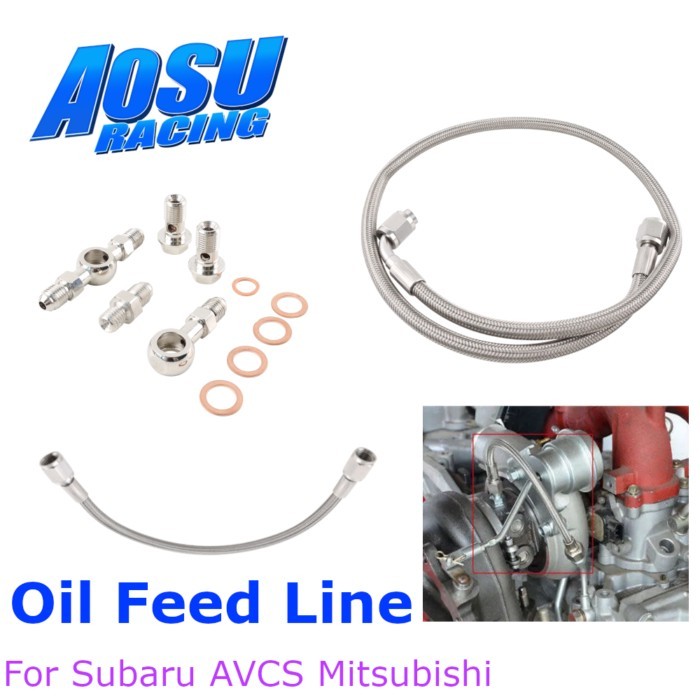 For Subaru AVCS Mitsubishi Turbo Oil Feed Line Kit High-performance For TD04 TD05 TD06 02-06 WRX En