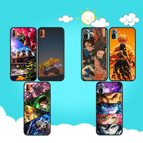 นุ่มสีดํา Huawei Y5P Y6P Y7A Y8P Y9A Y6 Y6 Prime Anime Demon Slayer2 เคสโทรศัพท์