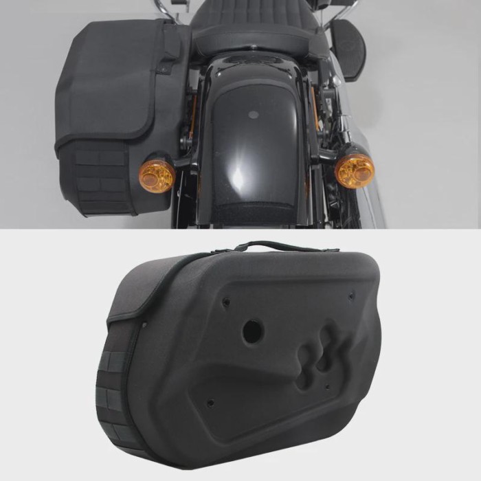 Saddlebag for harley Softail Slim FLSL Standard 2017 to 2023 Motorcycle Leather PE Side Bag 19.5L L