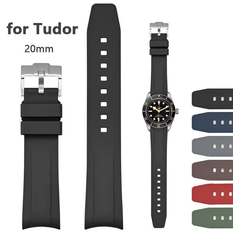 C Fluoro Rubber Strap For Tudor Black Bay Se Special 20Mm Curved End FKM Watch Band Men Sports Divi