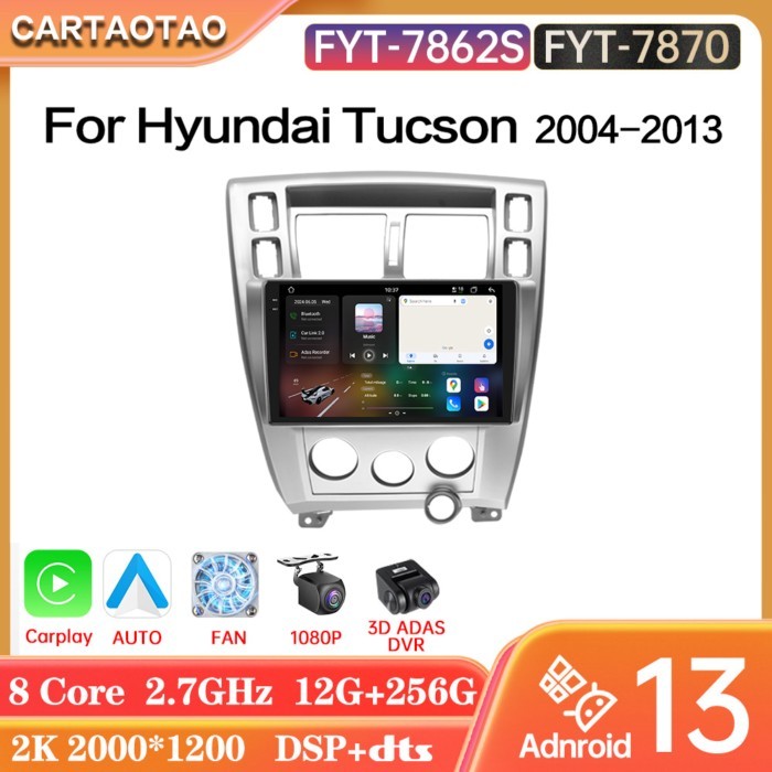 7870 7862S Android 13 For Hyundai Tucson 1 2004-2013 Car Radio Carplay DSP GPS Multimedia Video Pla