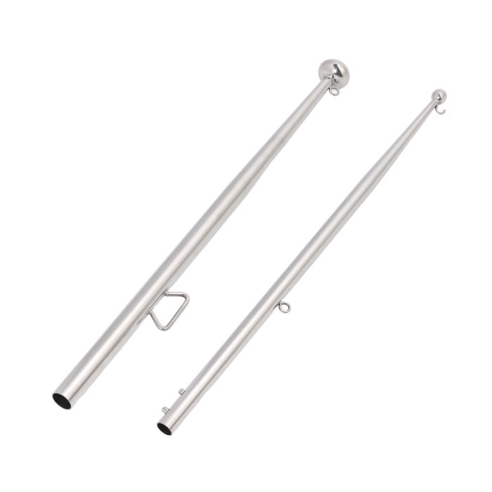 Boat Flag Pole 610mm Length Stable 316 Stainless Steel Rail Mount Flag Pole for Marine Yacht RVs