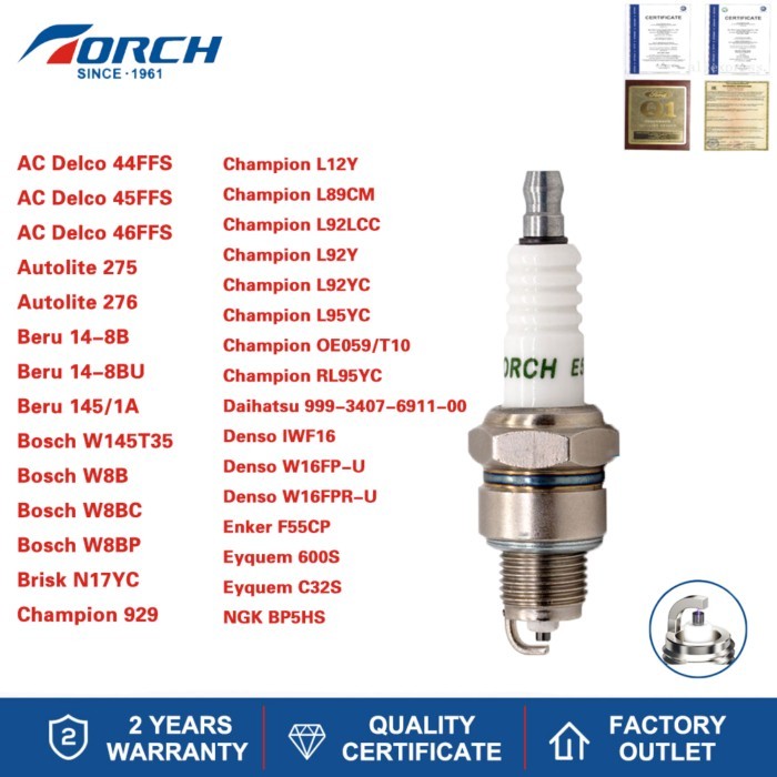 1PCS Screw Terminal Spark Plug TORCH E5TC Replace for Candle SUZUKI 09482-00120 09482-00124 BERU 00