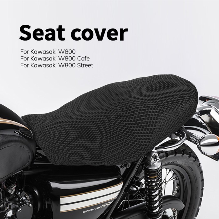Motorcycle Anti-Slip 3D Mesh Fabric Seat Cover Breathable Waterproof Cushion For Kawasaki W800 W 80