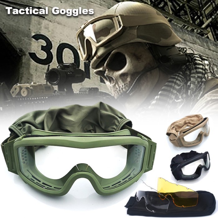 Motocross Glasses Dirt Bike Motorcycle Helmet Glasses Airsoft Tactical Goggles Windproof Dustproof