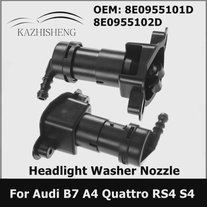 8E0955101D 8E0955102D 1Pair Headlight Washer Nozzle Headlamp Sprayer for Audi B7 A4 Quattro RS4 S4