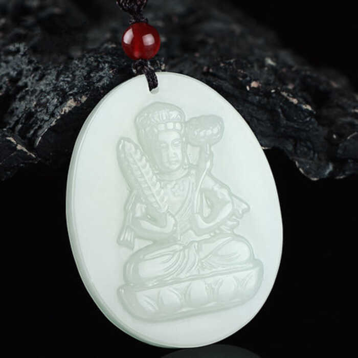 หยกเหอเทียน แปดผู้อุปถัมภ์ โวลต์oid ทิเบตพระโพธิสัตว์จี้ Zodiac Ox Tiger Benming พระพุทธรูปสร้อยคอหย