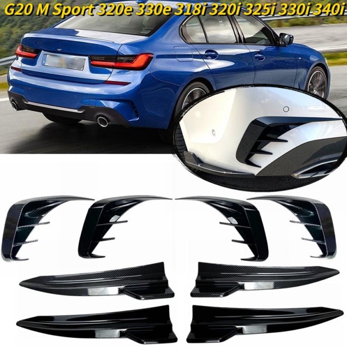 For BMW 3 Series G20 M Sport 320e 330e 318i 320i 325i 330i 340i 2019-2023 M-PACK Rear Bumper Splitt